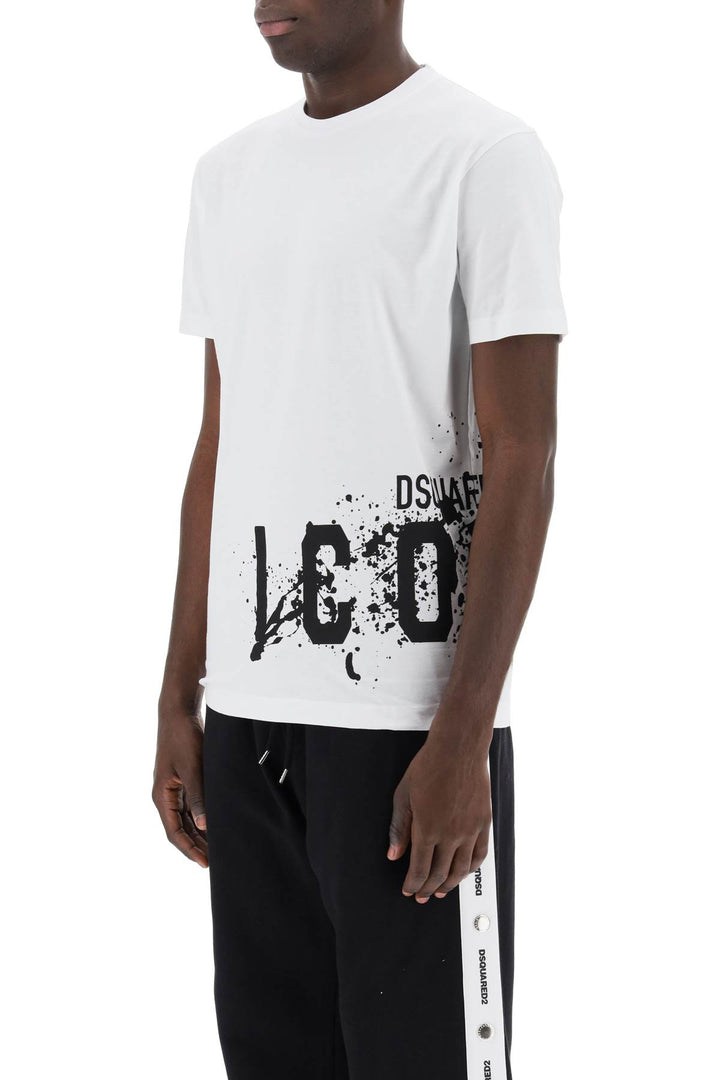 Dsquared2 Icon Splash Cool Fit T Shirt   Bianco