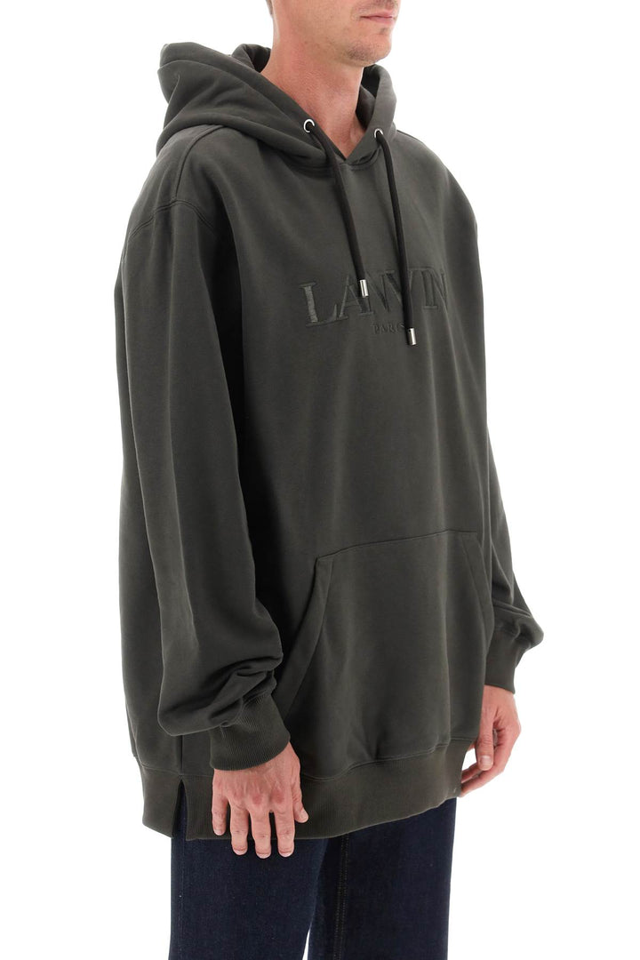 Lanvin Hoodie With Curb Embroidery   Verde