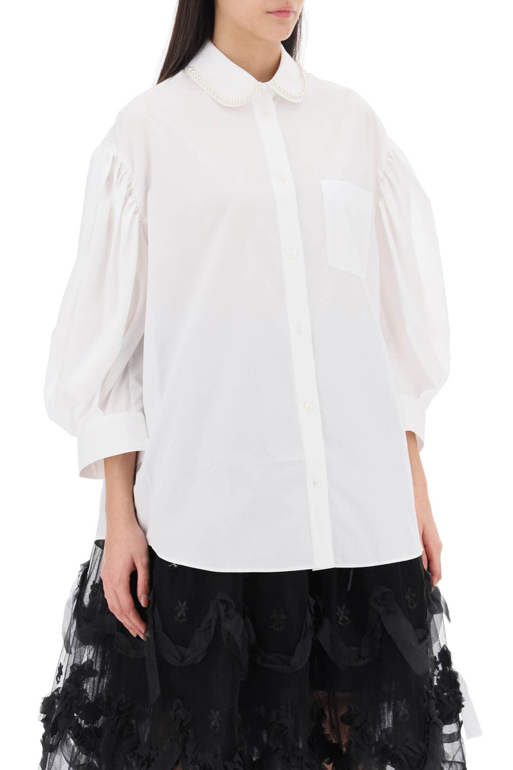 Simone Rocha Puff Sleeve Shirt With Embellishment   White