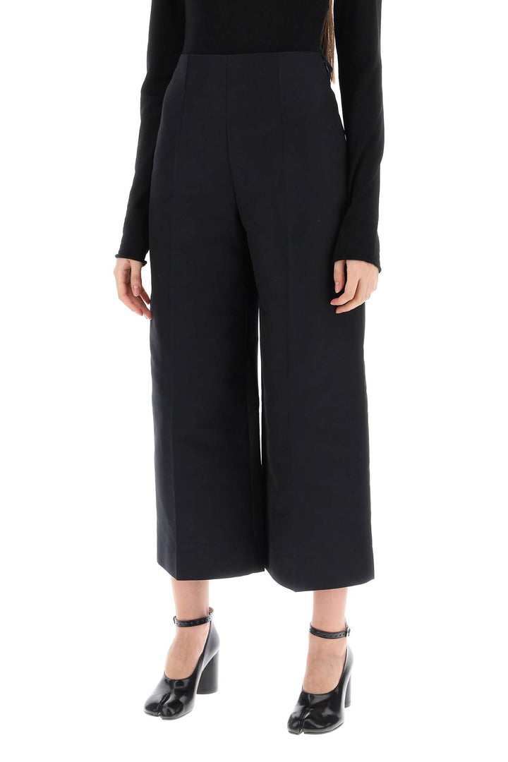 Marni Wide Legged Cropped Pants With Flared   Black