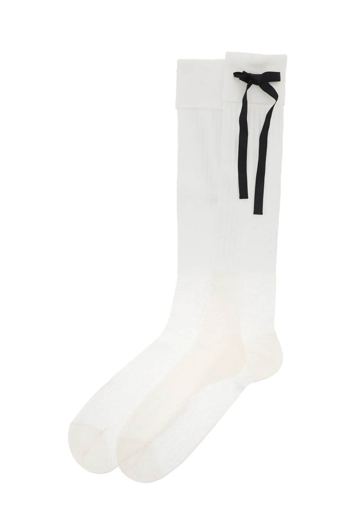Maison Margiela Socks With Bows   Bianco