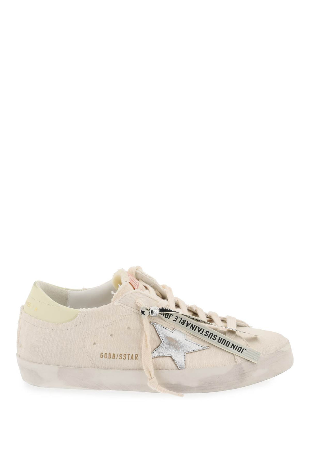 Golden Goose Super Star Canvas And Leather Sneakers   Bianco