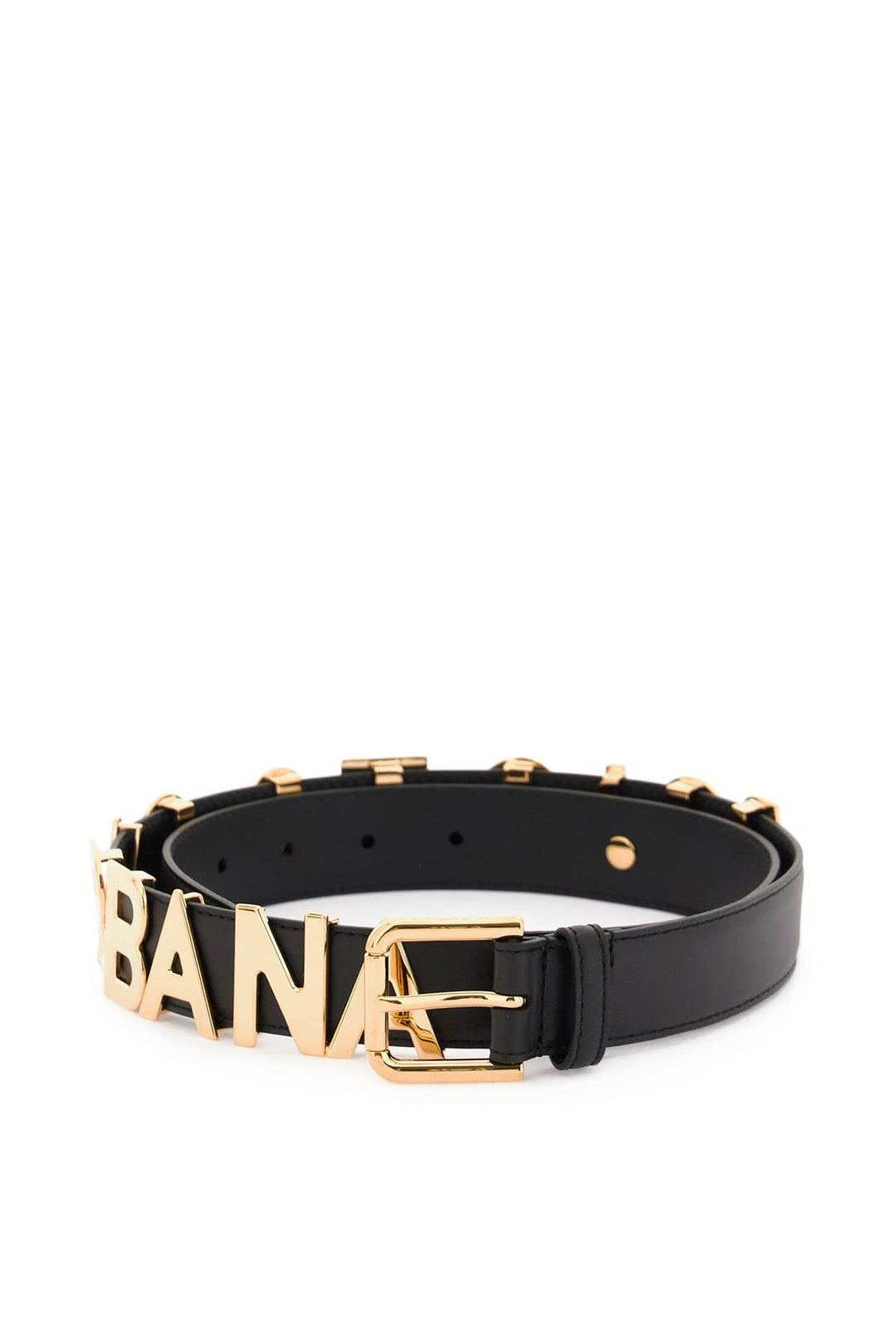 Dolce & Gabbana Lettering Logo Leather Belt   Nero
