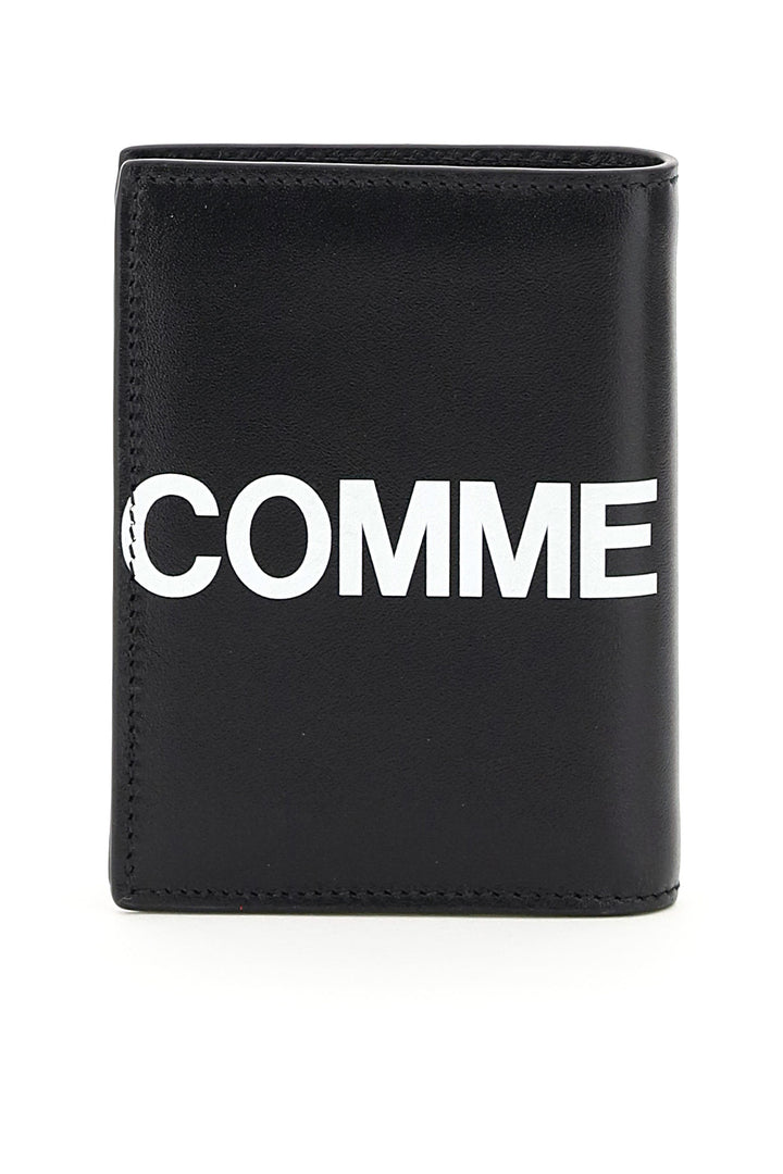 Comme Des Garcons Wallet Small Bifold Wallet With Huge Logo   Nero