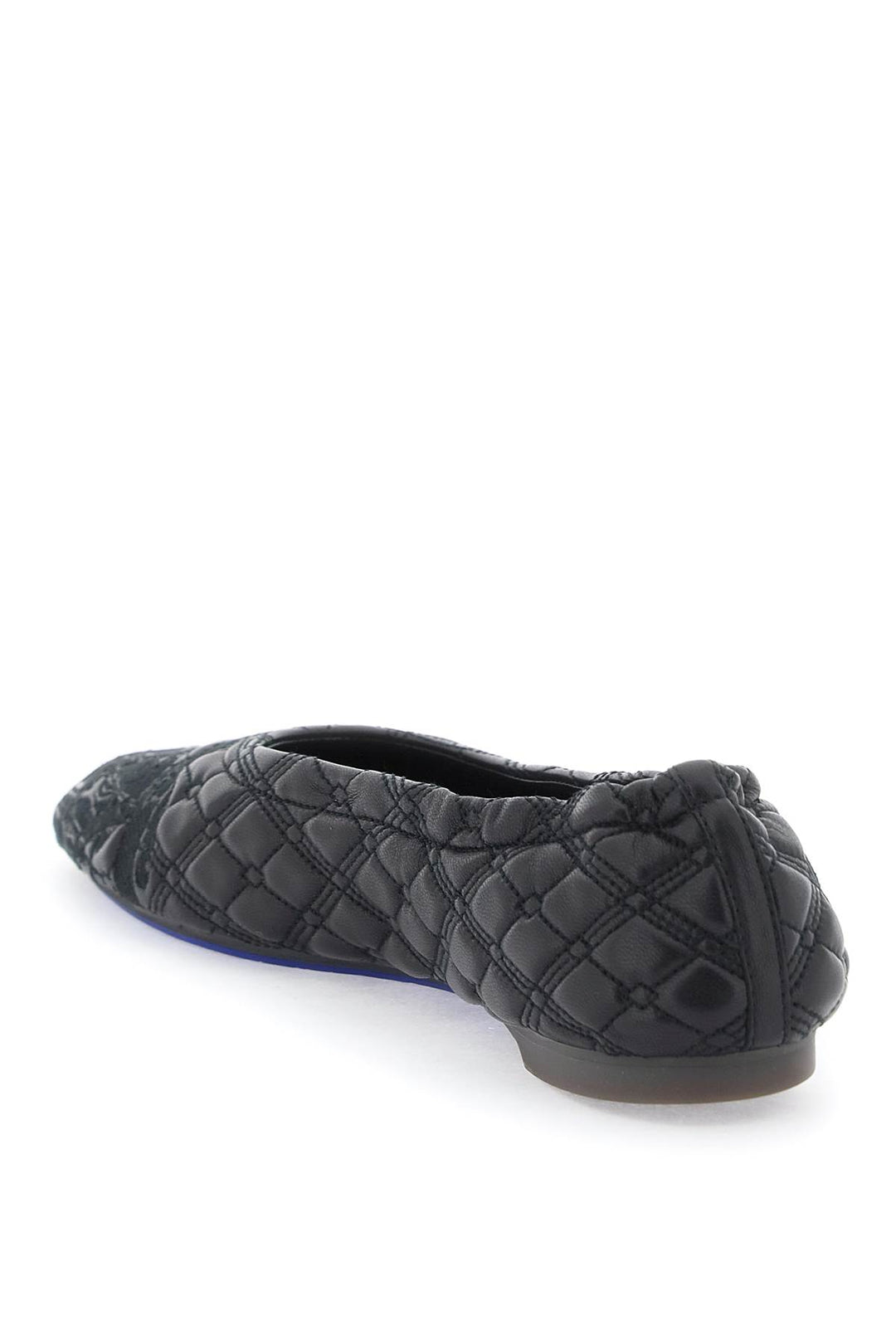 Burberry Quilted Leather Sadler Ballet Flats   Nero