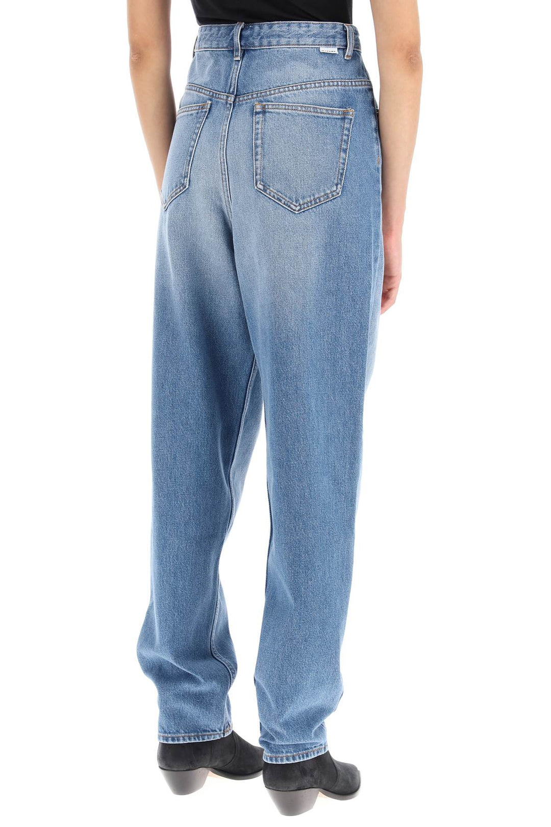 Isabel Marant Etoile 'Corsy' Loose Jeans With Tapered Cut   Celeste