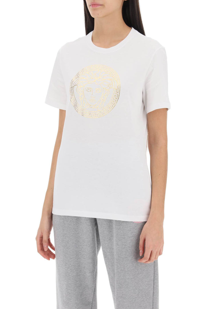 Versace Medusa Crew Neck T Shirt   Bianco