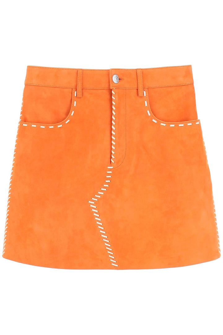 Marni Suede Mini Skirt   Arancio