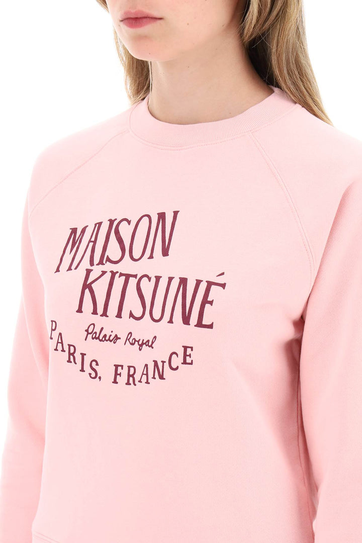 Maison Kitsune Crew Neck Sweatshirt With Print   Rosa