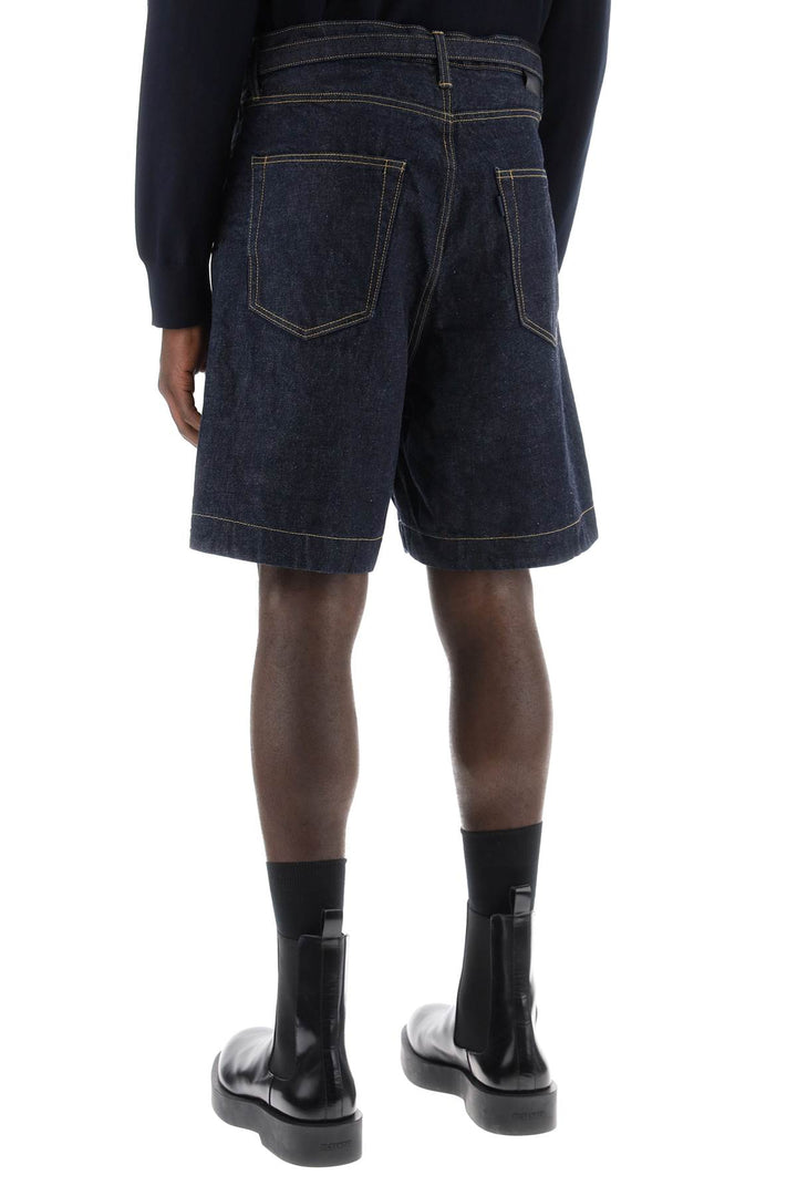 Sacai Denim Bermuda Shorts With Removable Belt   Blu