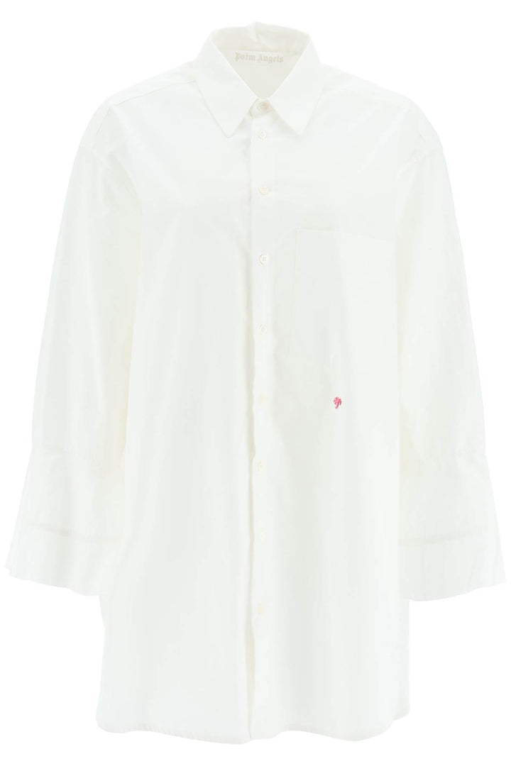 Palm Angels Shirt Dress With Bell Sleeves   Bianco