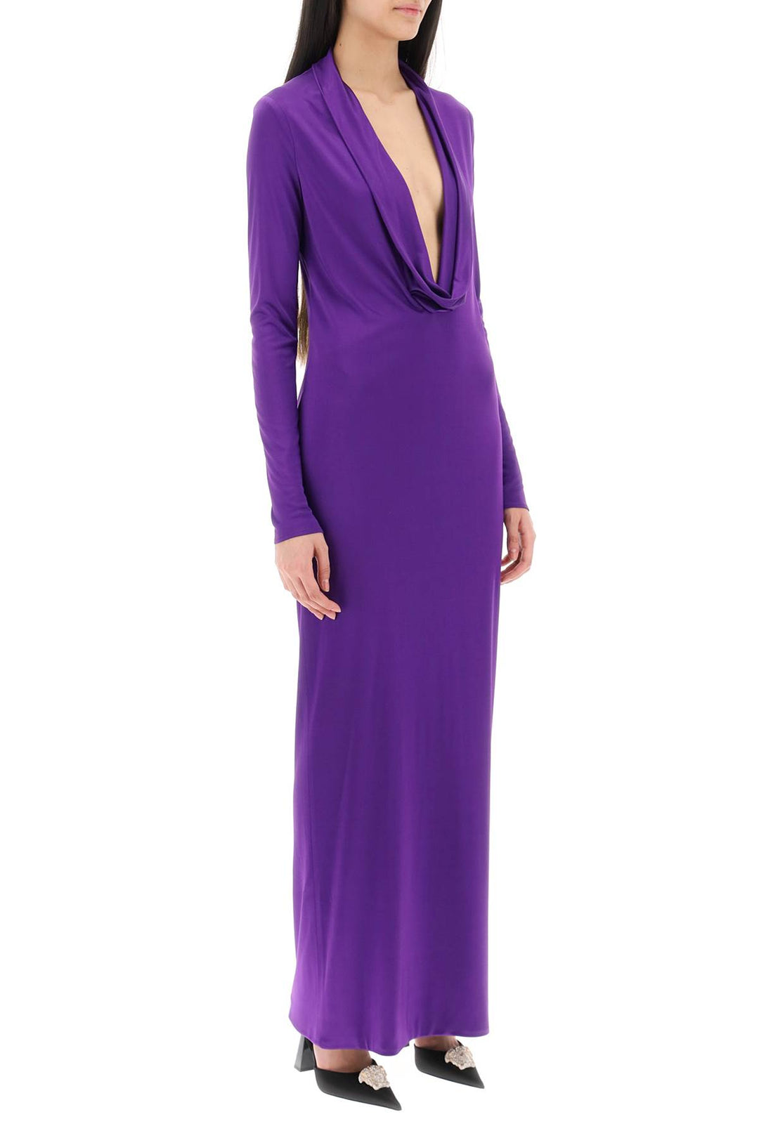 Versace Cowl Neck Maxi Dress   Viola