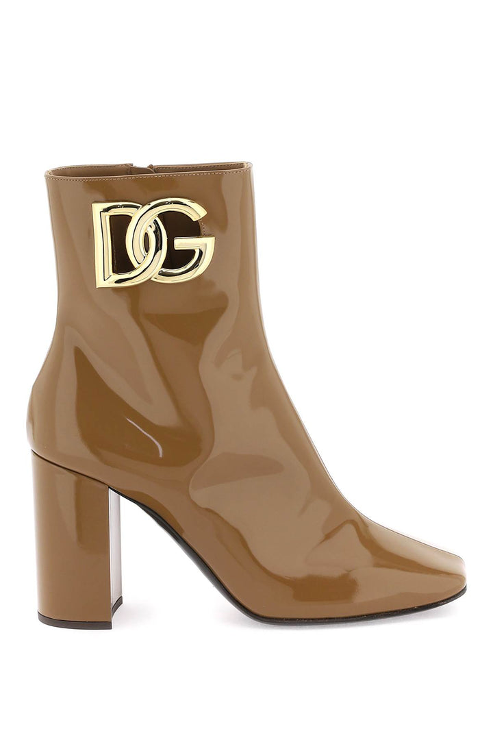 Dolce & Gabbana Dg Logo Ankle Boots   Marrone