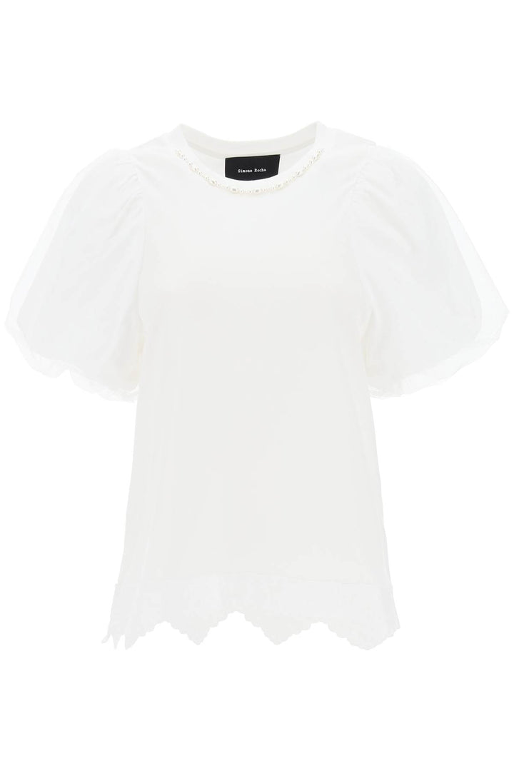 Simone Rocha Puff Sleeve A Line T Shirt   Bianco