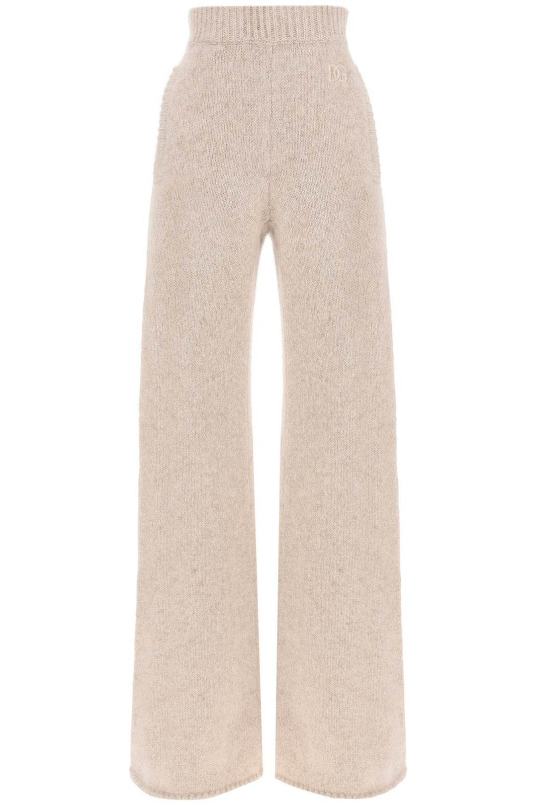 Dolce & Gabbana Llama Knit Flared Pants   Beige