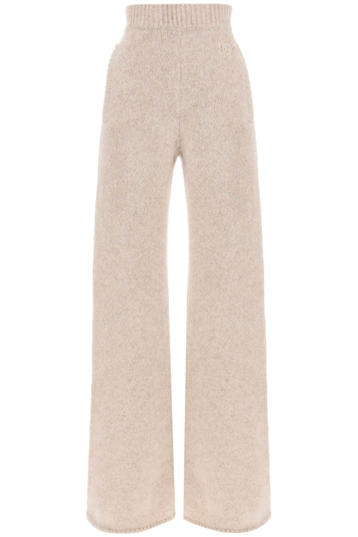 Dolce & Gabbana Llama Knit Flared Pants   Beige