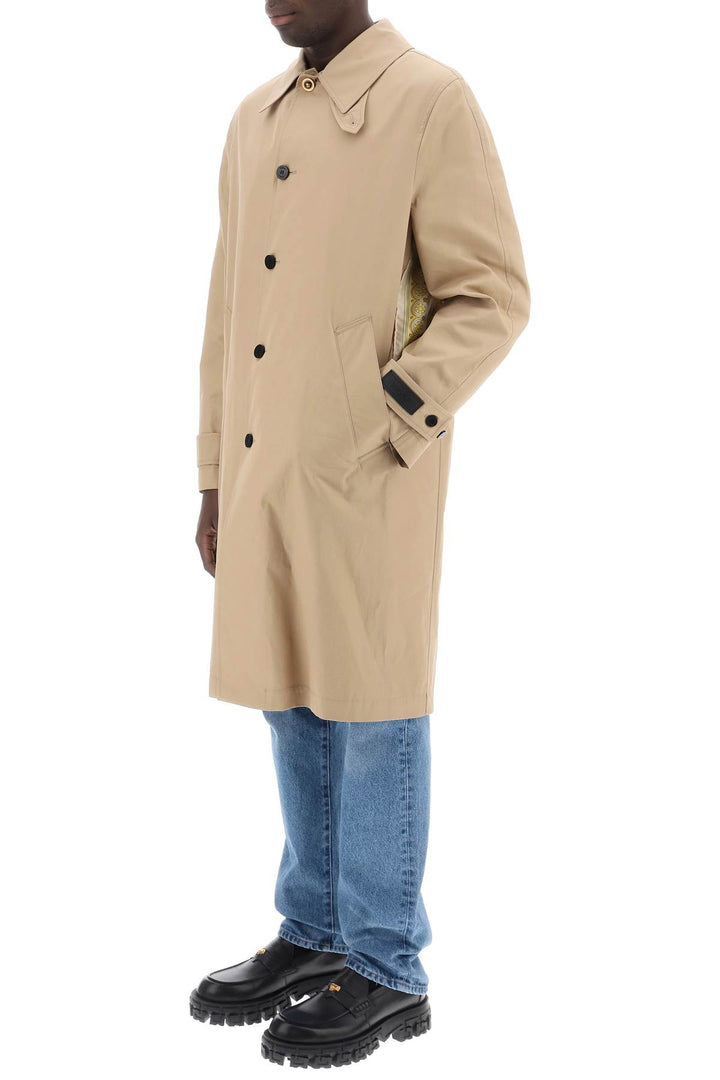 Versace Replace With Double Quotesingle Breasted Waterproof Coat With   Beige
