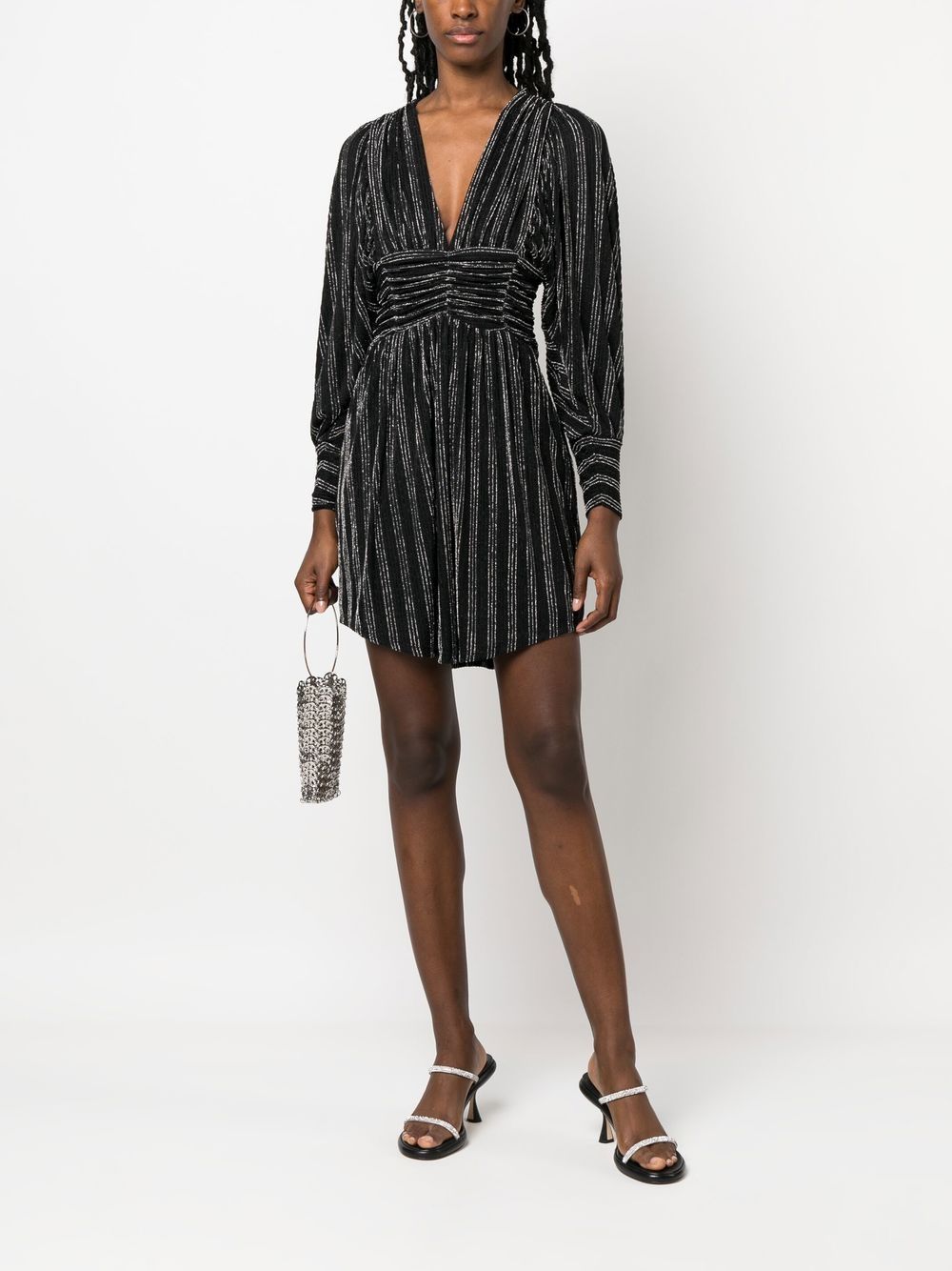 Iro Metallic Ribbed Mini Dress