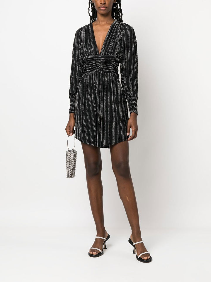 Iro Metallic Ribbed Mini Dress