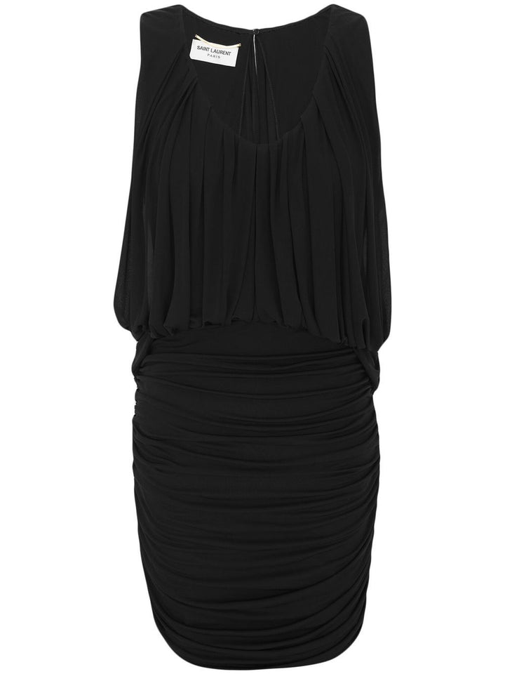 Saint Laurent Sleeveless Draped Mini dress