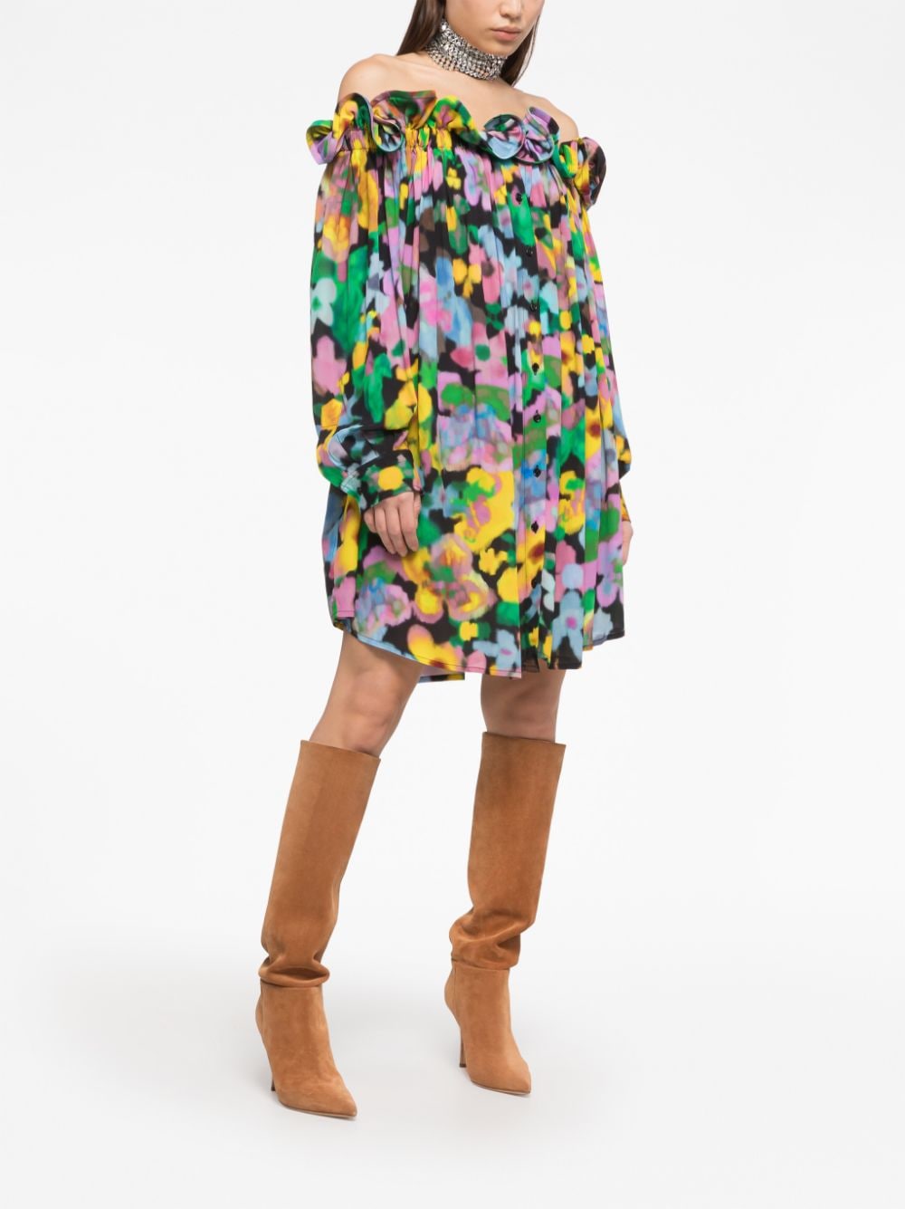 AZ FACTORY WITH LUTZ HUELLE Off-Shoulder Mini Dress