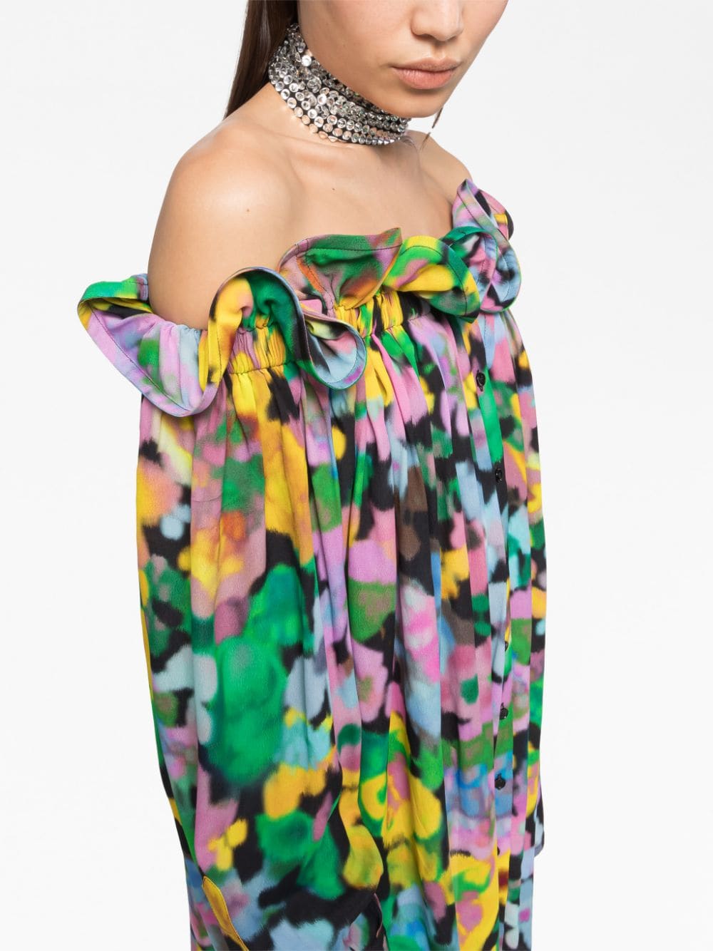 AZ FACTORY WITH LUTZ HUELLE Off-Shoulder Mini Dress