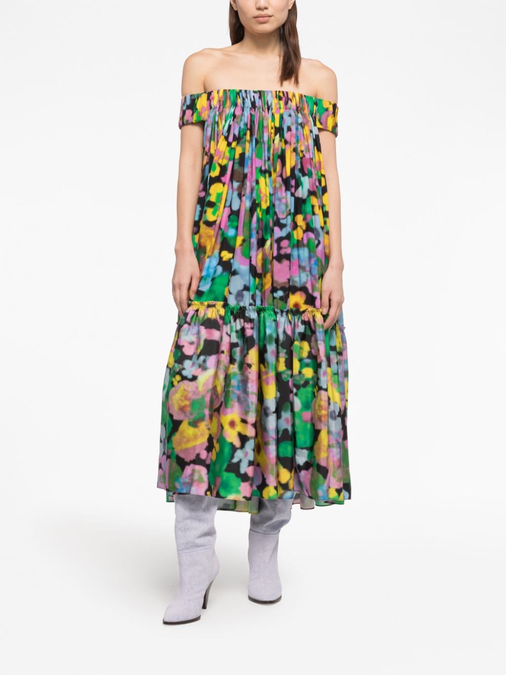 AZ FACTORY WITH LUTZ HUELLE Gaia Off-Shoulder Midi Dress