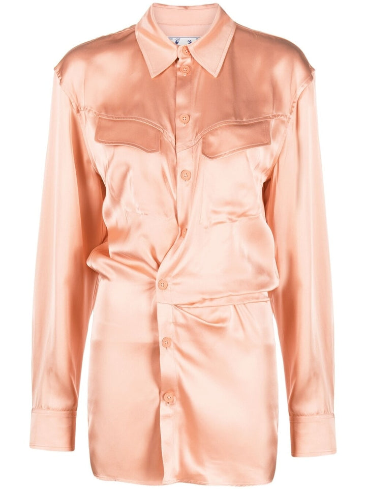 Off White Mini Shirt Dress