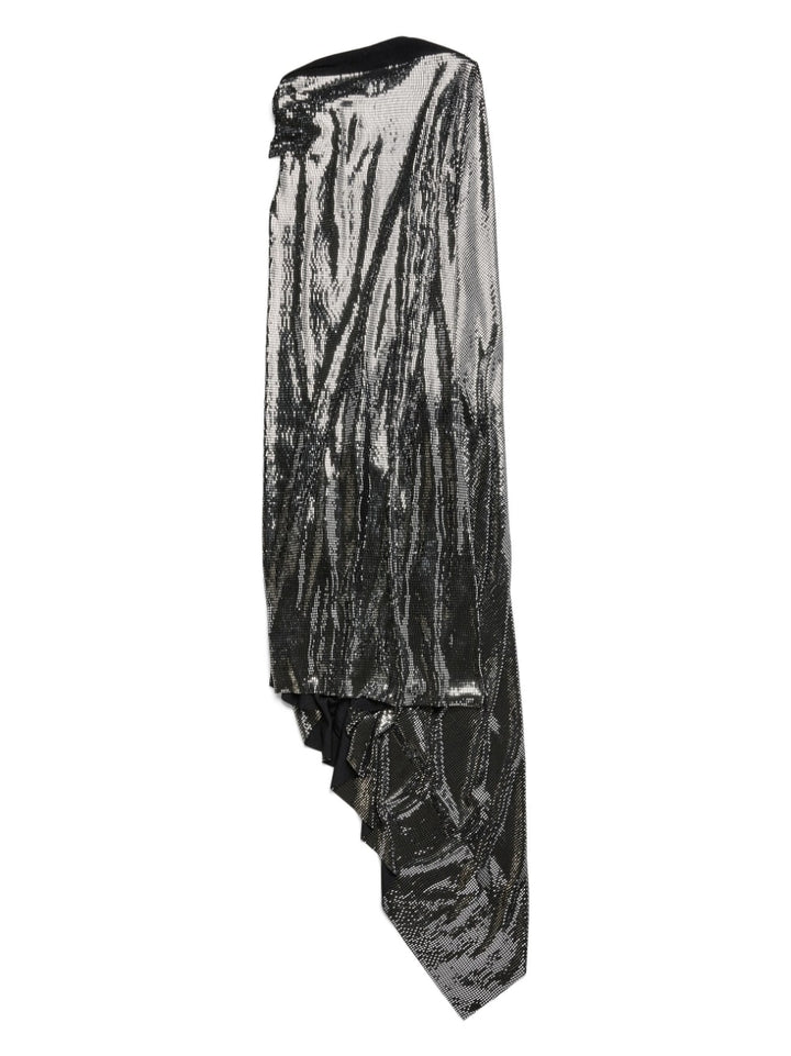 Balenciaga Metallic-Effect Off-Shoulder Maxi DRess