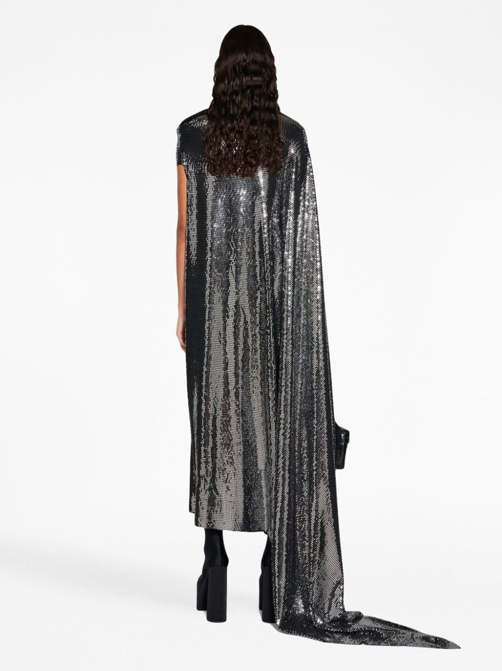 Balenciaga Metallic-Effect Off-Shoulder Maxi DRess