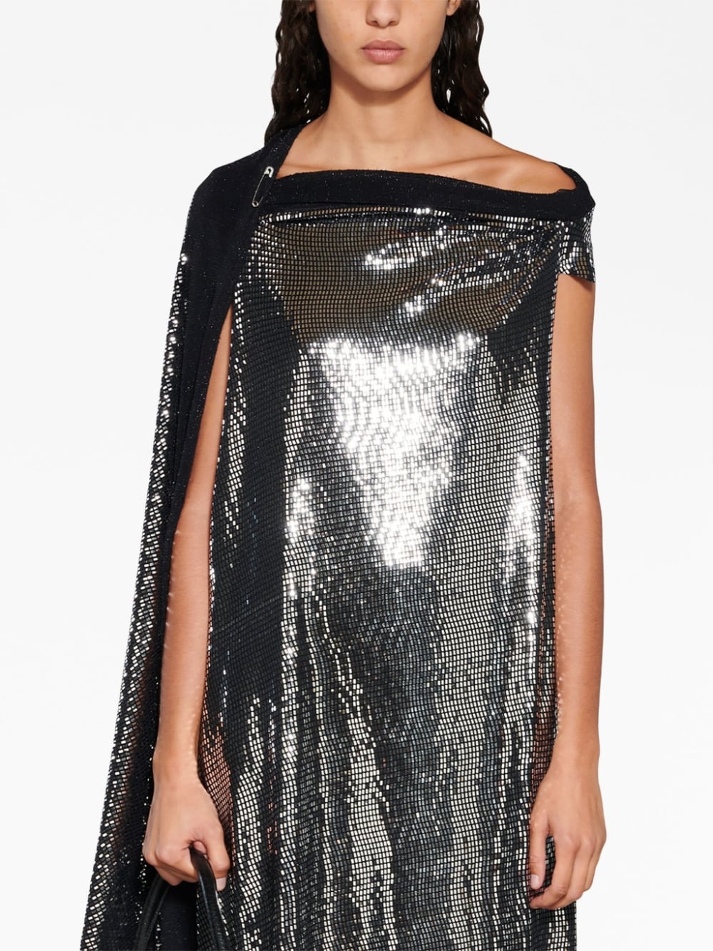 Balenciaga Metallic-Effect Off-Shoulder Maxi DRess