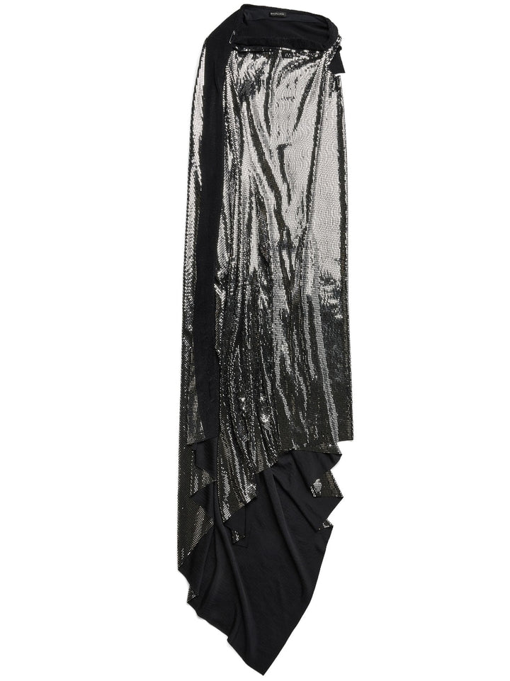 Balenciaga Metallic-Effect Off-Shoulder Maxi DRess