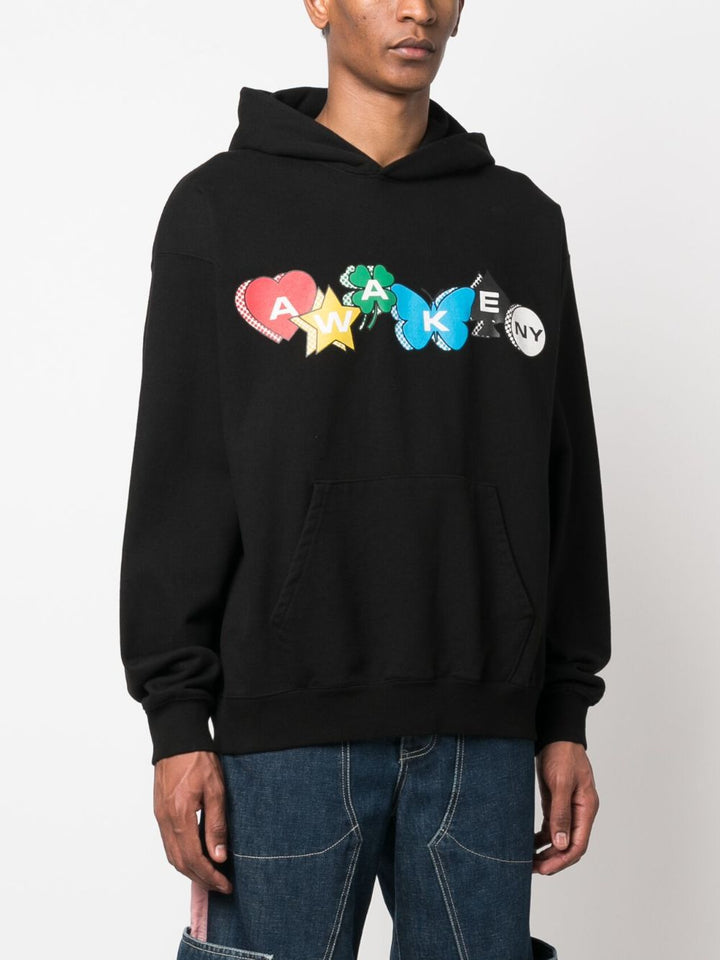 AWAKE NY Logo Print Hoodie