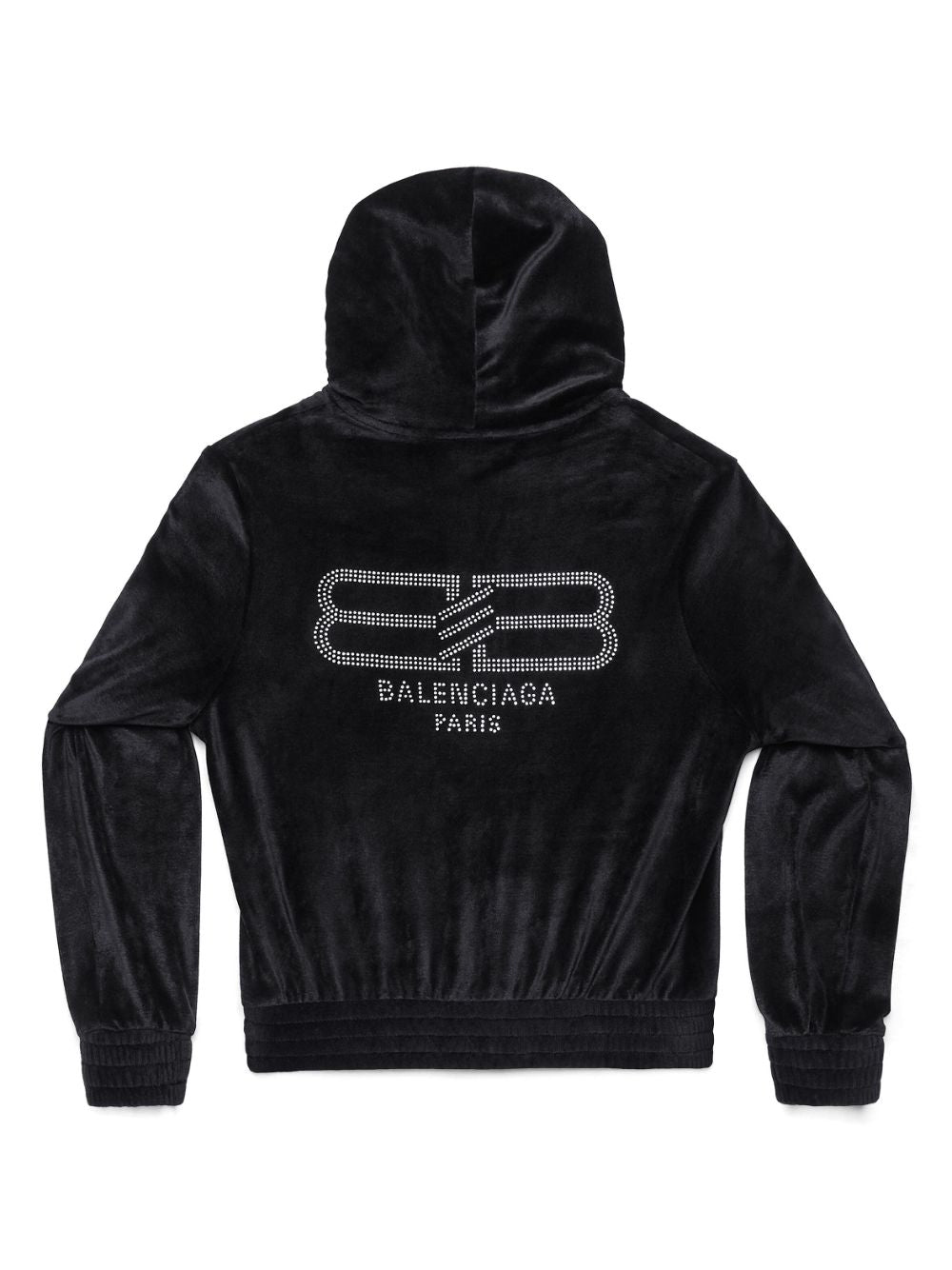 Balenciaga crystal-embebellished logo zip-Up hoodie