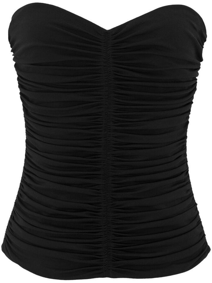 Saint Laurent ruched strapless Top