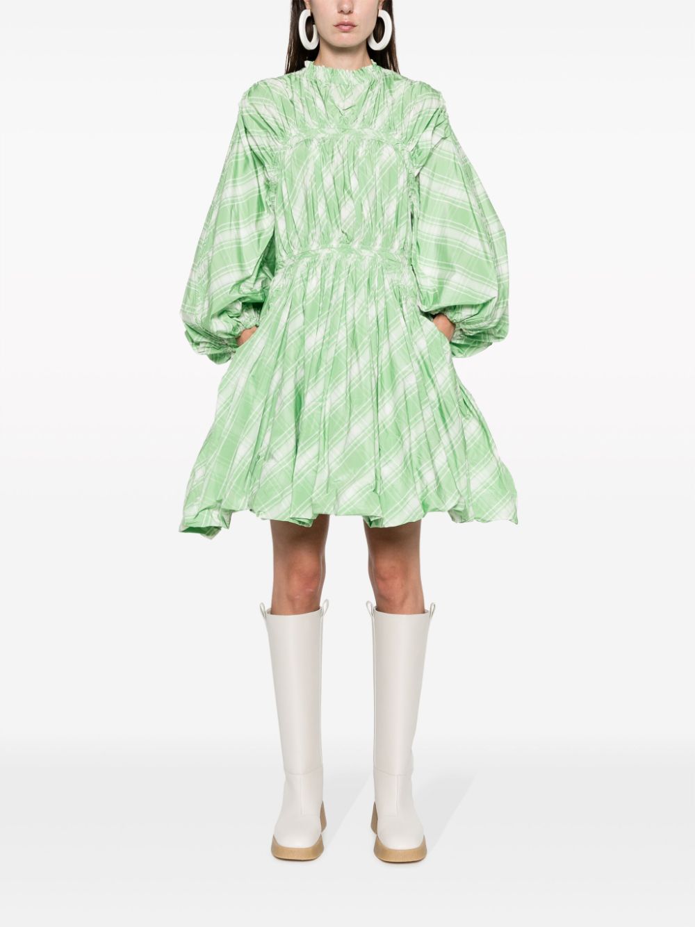 JIL SANDER FASHION plaid-check Mini Dress