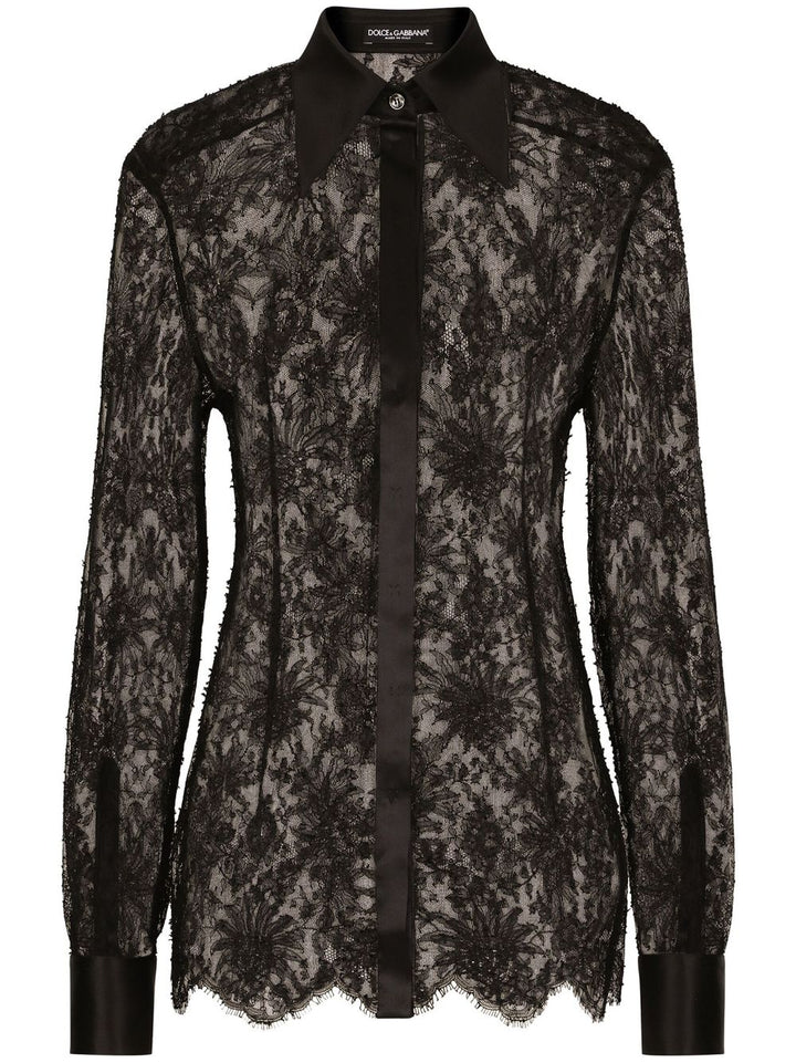 Dolce & Gabbana Black Lace Shirt