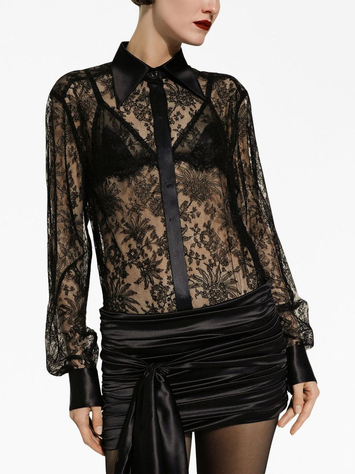 Dolce & Gabbana Black Lace Shirt