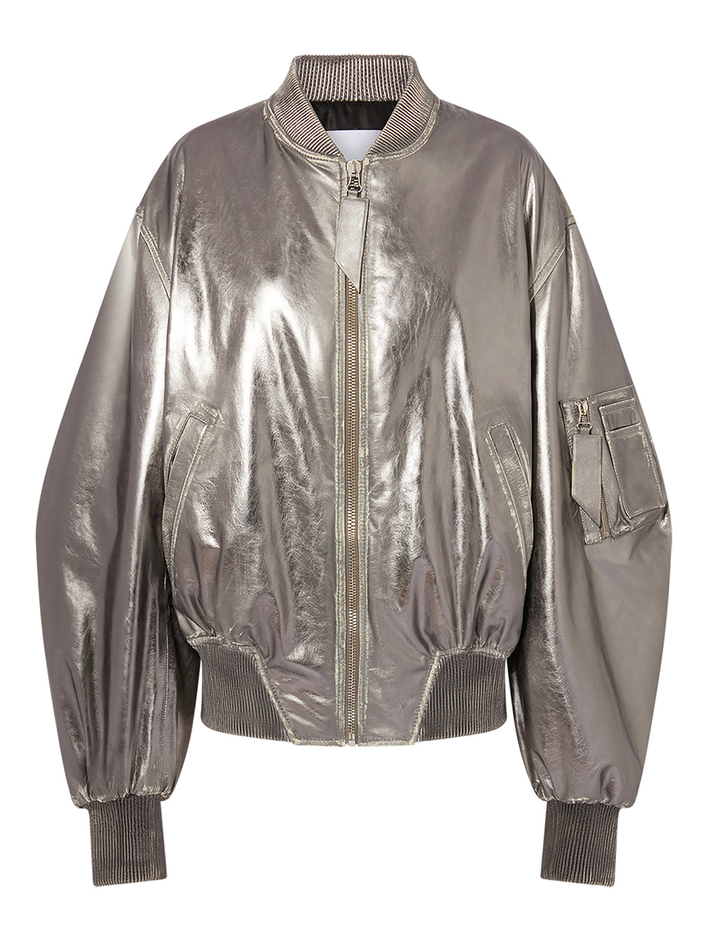 The Attico leather bomber jacket