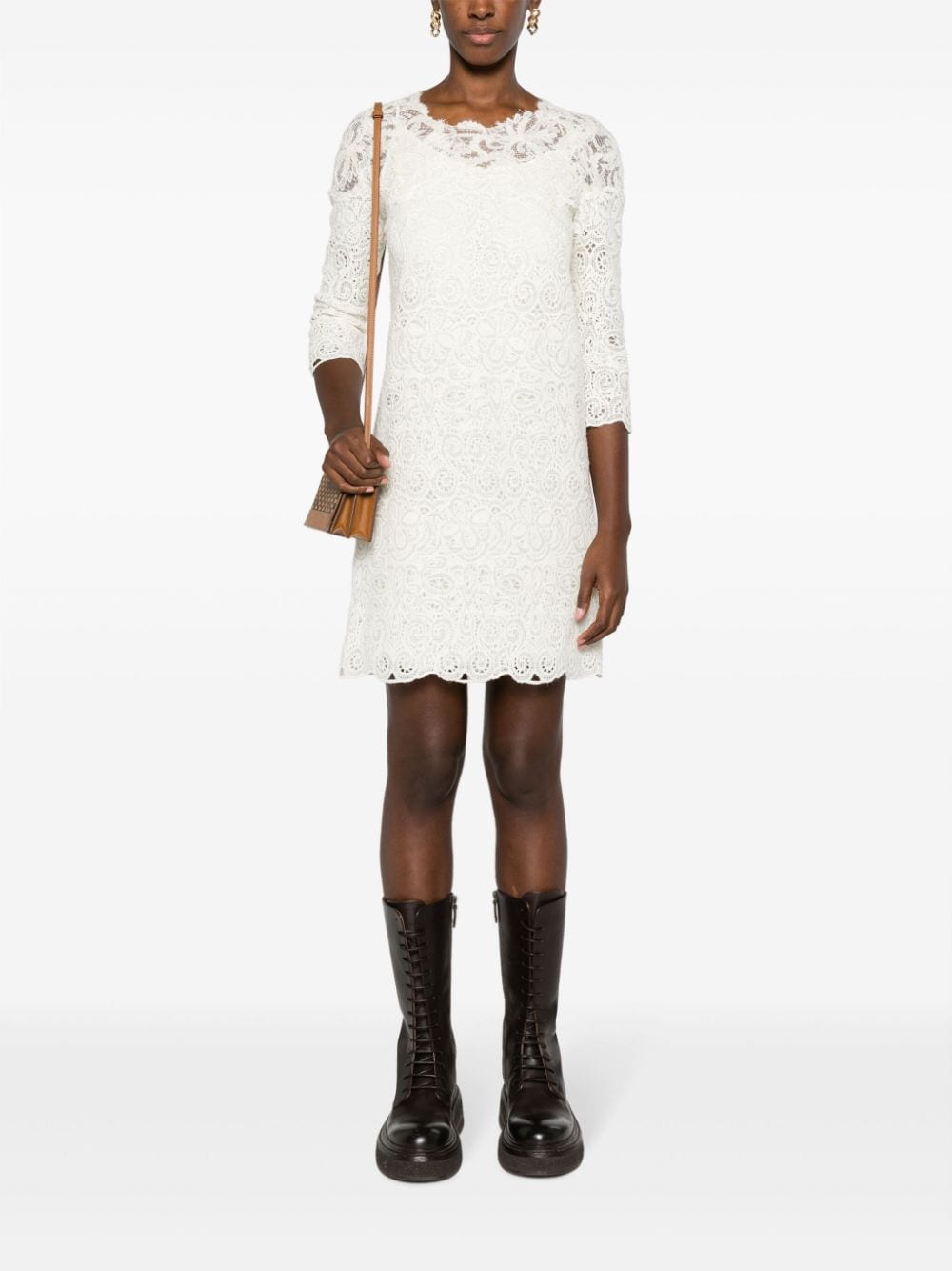 Ermanno Scervino Guipure Lace Mini Dress