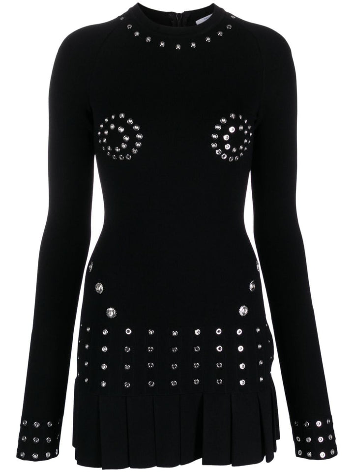 OFF WHITE FASHION Eyelet Embellished Mini Dress