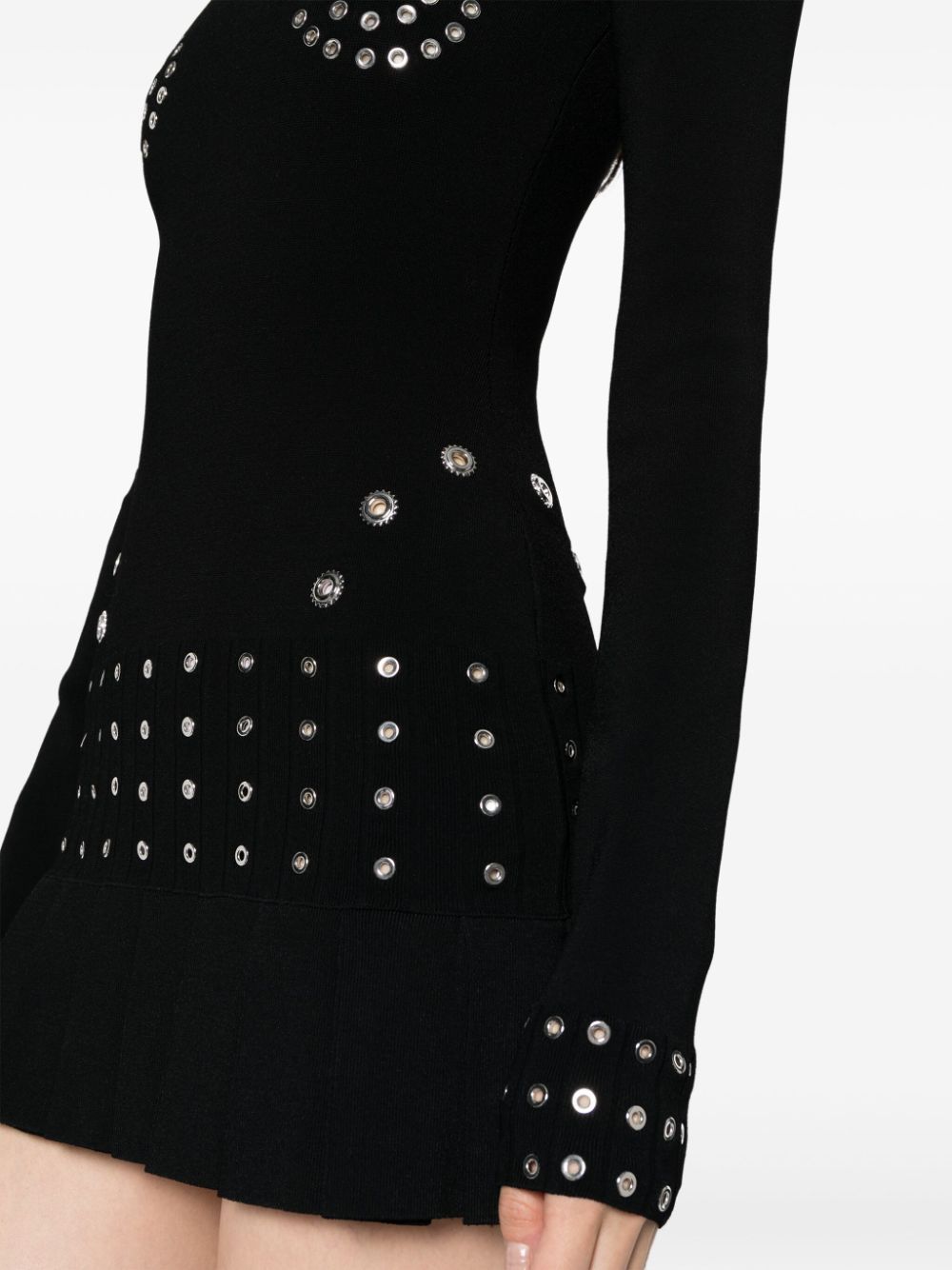 OFF WHITE FASHION Eyelet Embellished Mini Dress
