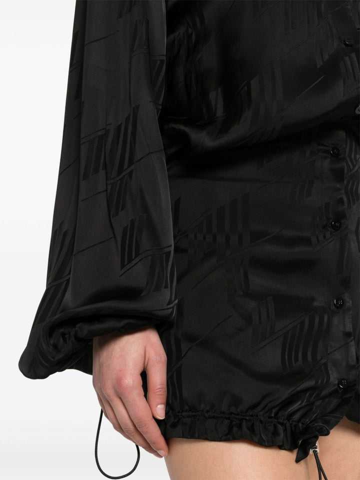 The Attico Satin Mini Shirt Dress