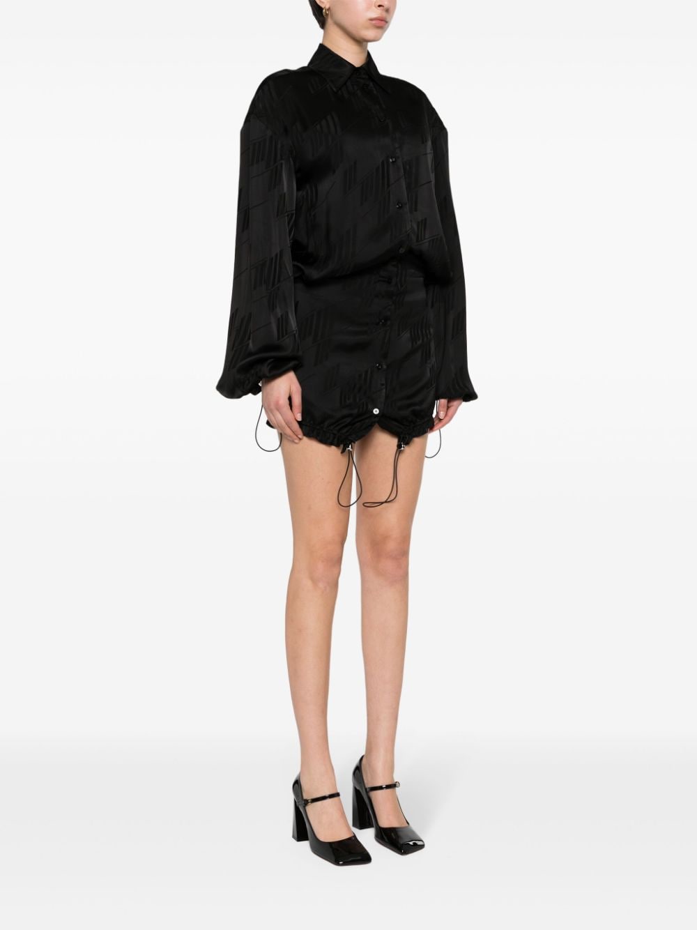 The Attico Satin Mini Shirt Dress