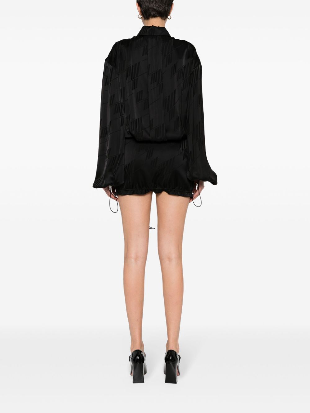 The Attico Satin Mini Shirt Dress