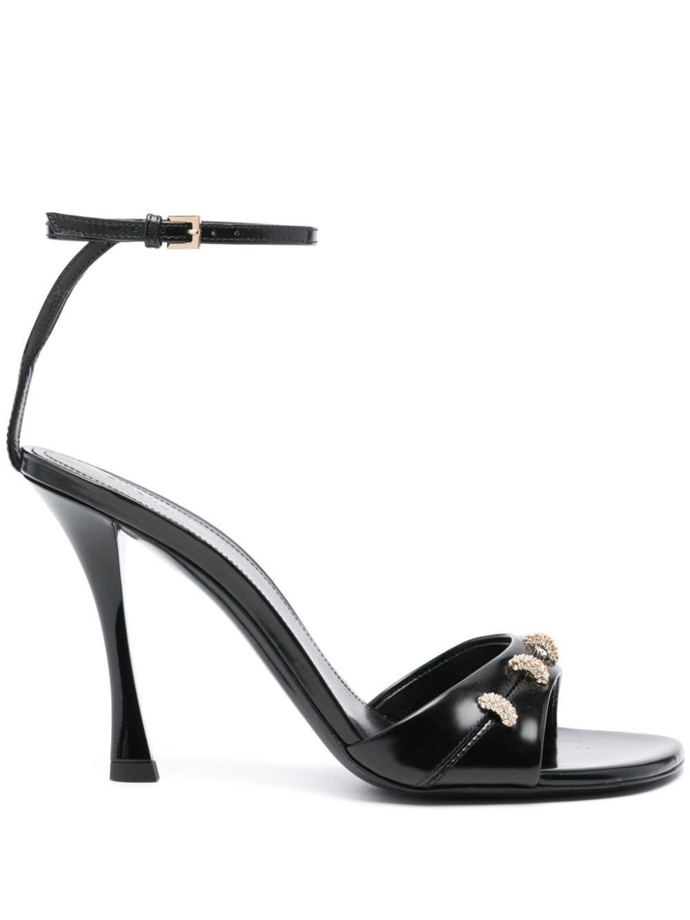 サンダル・ミュール GIVENCHY Black leather Stitch sandals (BE308JE20X 001) Givenchy Sandals Black – Choosh