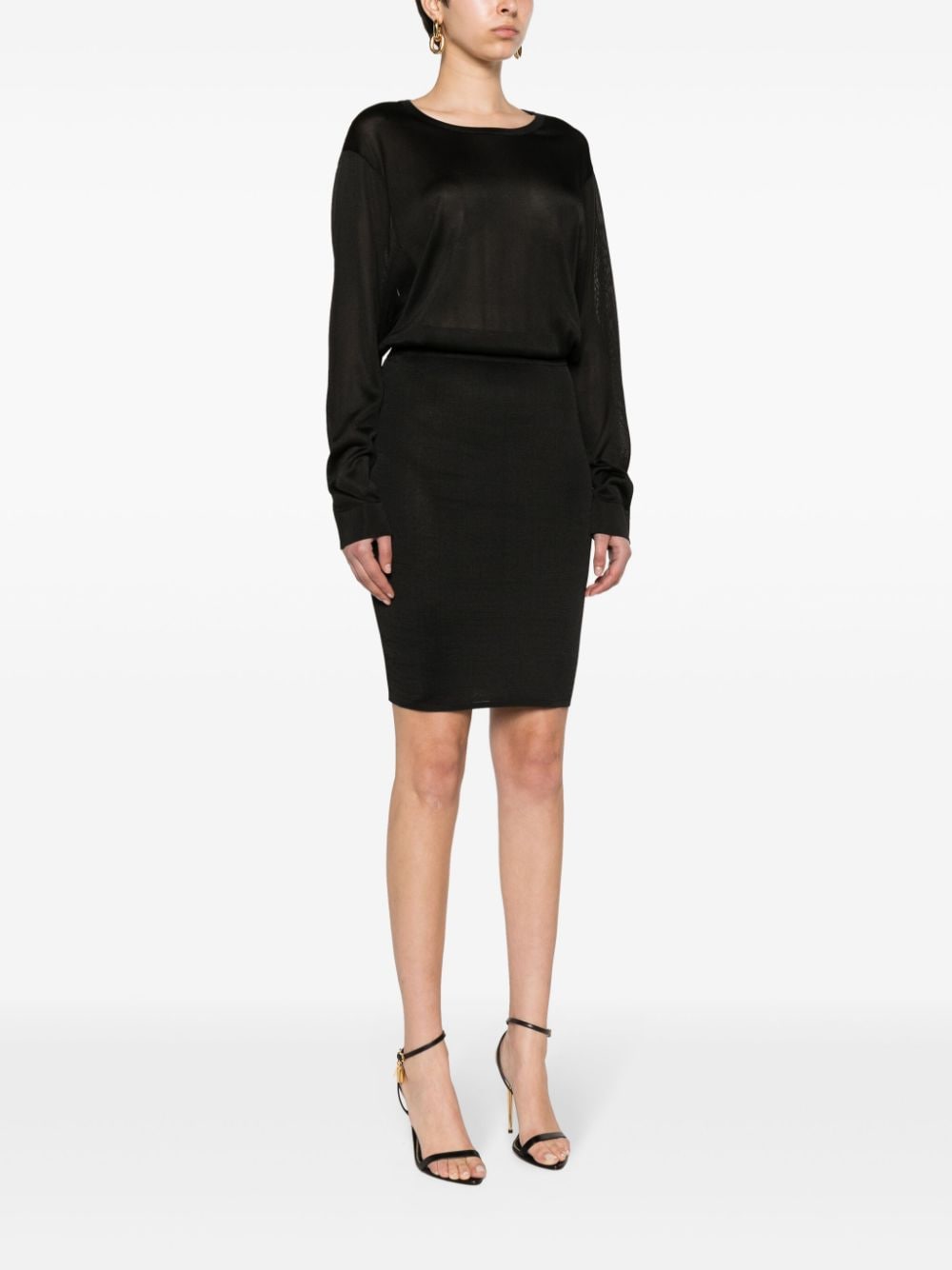 Saint Laurent Open Back Knee-Length Dress