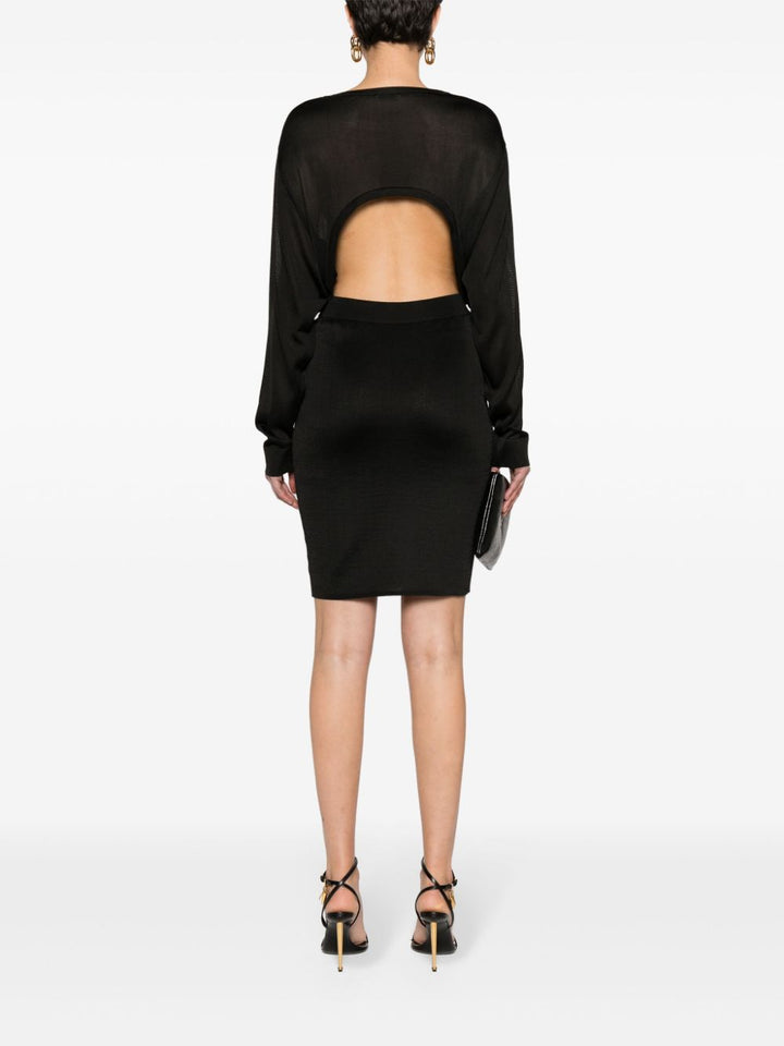 Saint Laurent Open Back Knee-Length Dress