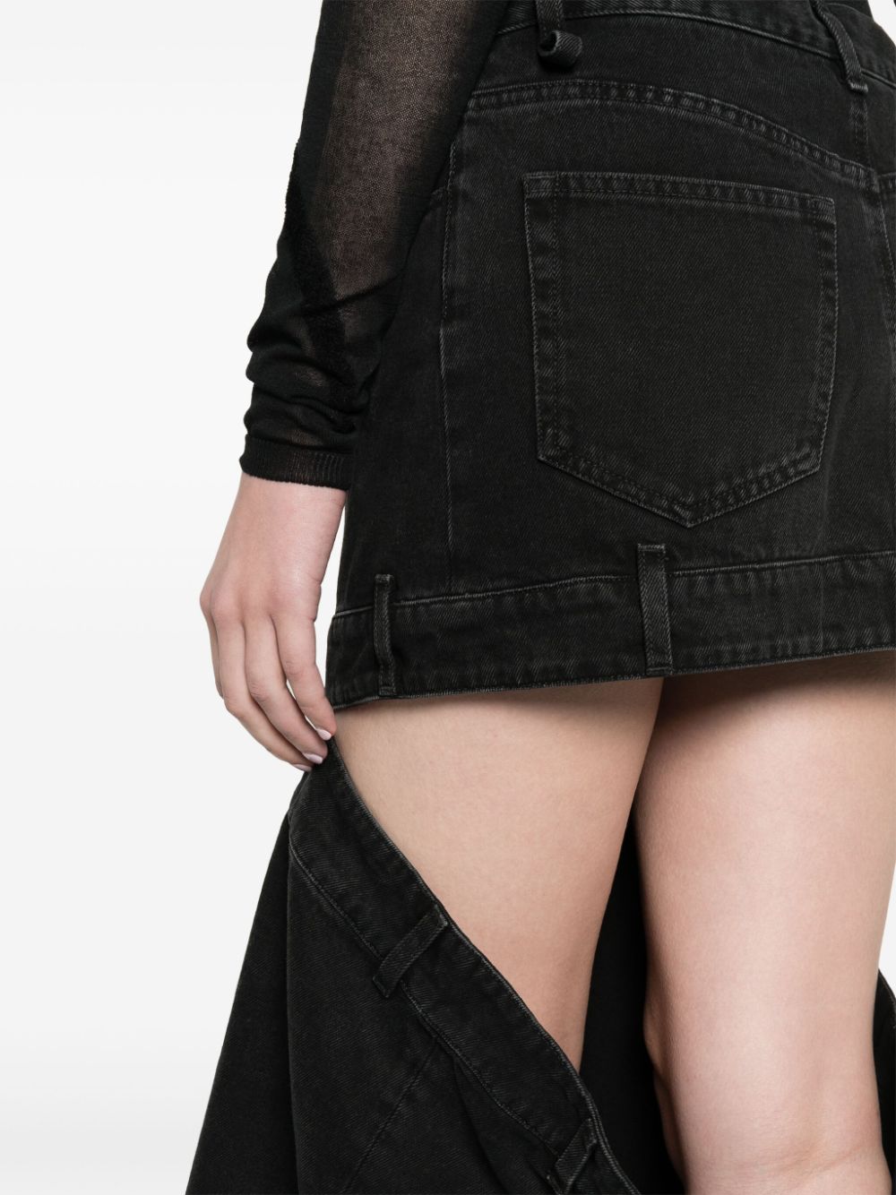 The Attico Cut-out Denim Skirt