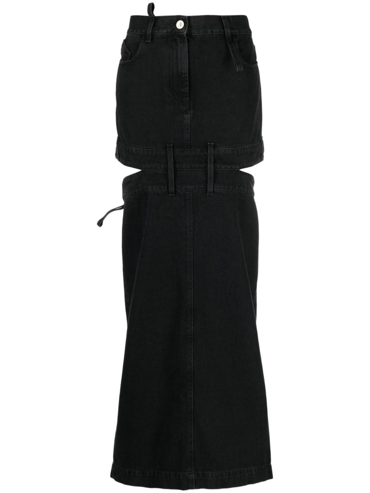 The Attico Cut-out Denim Skirt